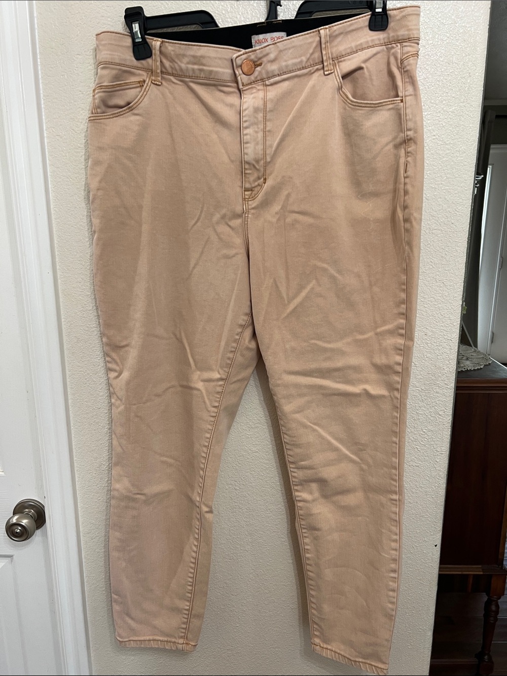 Knox Rose Beige High-Rise Skinny Jeans